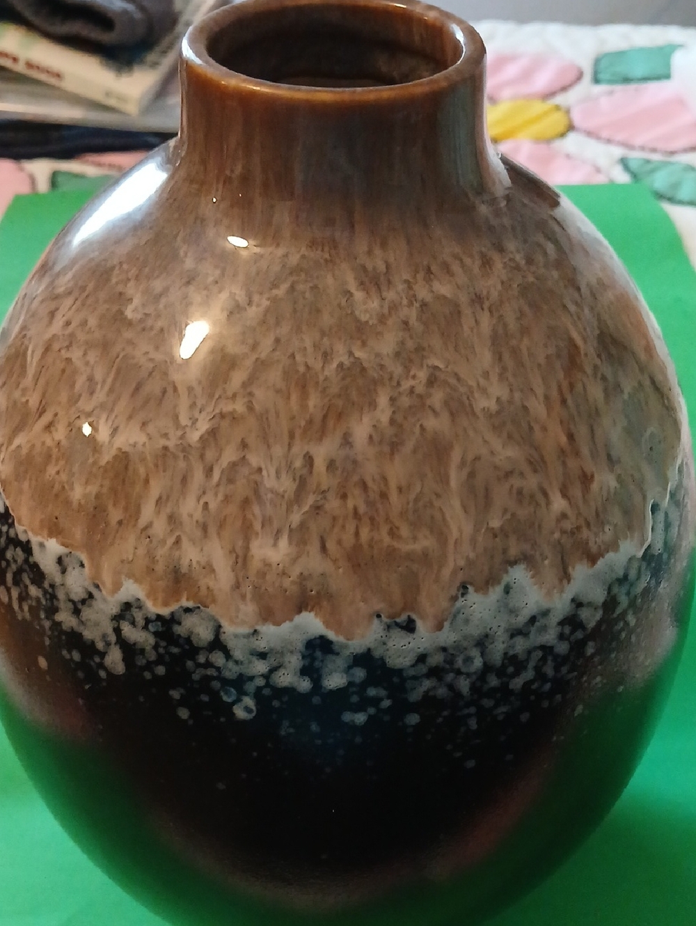 Handcrafted Brown Glazed Ceramic Vase by